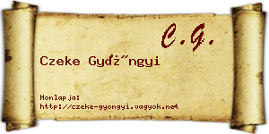 Czeke Gyöngyi névjegykártya